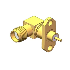 热卖形状记忆合金型天线法兰面板/印刷电路板安装射频连接器，带直角法兰