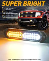 Feux de détresse à grille 8 pièces 12 LED Fonction synchronisée Ultra-minces Montage en surface Feux de danger et de précaution pour voiture
