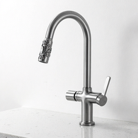 Robinet de lavabo moderne en laiton brossé avec capteur tactile LED, cartouche céramique, monotrou, à poser sur le comptoir, monocommande, pour salle de bain