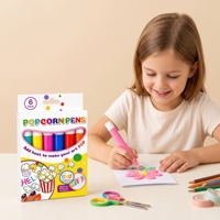 Nouveautés Stylo Magique Popcorn pour Enfants, Marqueurs 3D Gonflés pour Dessins Créatifs, Fabrication de Cartes, Activités Ludiques, Stylo à Bulles DIY