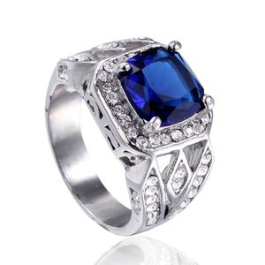 Wholesale Stainless Steel Natural Gemstone <b>Ring</b> for Men Ruby and Cubic Zirconia Accents Silver Finish Bold <b>Statement</b> Design - Product Image 5