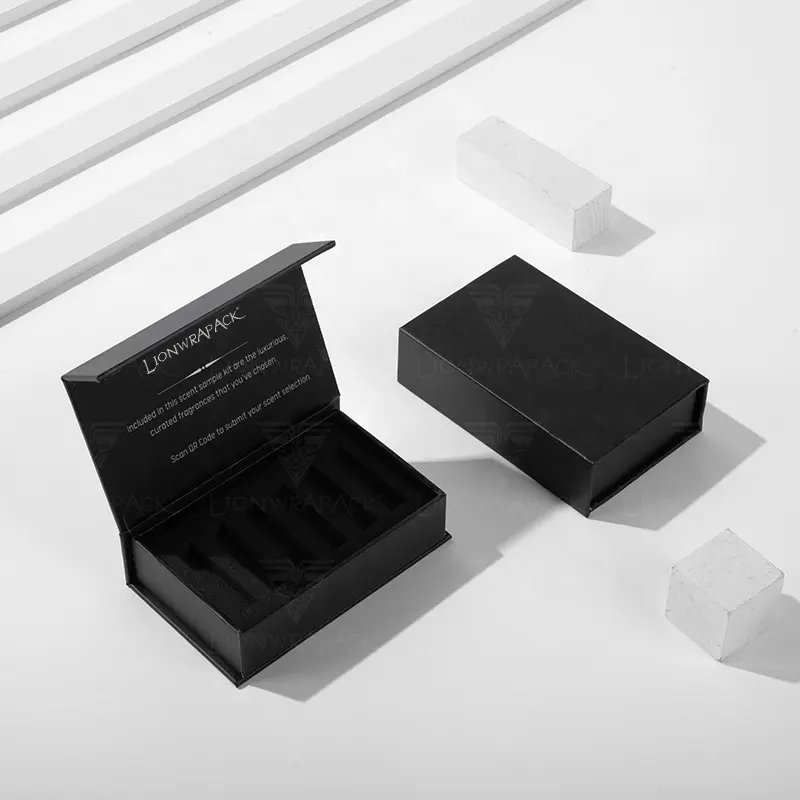 Custom Luxury Logo Printed cardboard sample perfume bottle magnet packaging box