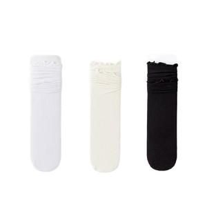 Women Summer Thin Mid Calf Socks Breathable Slouch Style Solid Color Casual Wear - Product Image 3