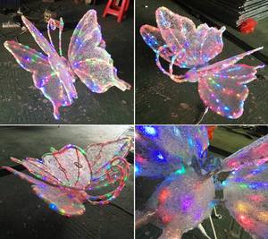 Ornement <span class=keywords><strong>de</strong></span> Noël en acrylique en forme <span class=keywords><strong>de</strong></span> papillon DECOR, lumières féériques LED, contrôle sans fil, étanche IP65 pour extérieur, jardin, vacances - Product Image 3