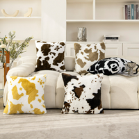 Housse de coussin en peluche double face motif vache, coton PP, imprimé gaufré, design créatif, décoration d'intérieur, cadeau, vente en gros immédiate