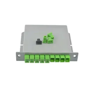 China supplier 1*8 Cassette/LGX Box PLC Splitter SC UPC Plug-in PLC Fiber Optic Splitter