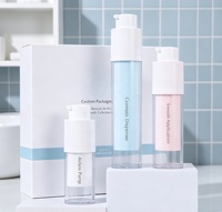 Harga Pabrik 15ml 30ml 50ml Botol Lotion Akrilik Mewah Serum Biru Matte Pp Pompa Perak Botol Tanpa Udara Pompa Tanpa Udara
