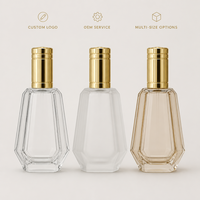 Botol Parfum Kaca Kosong 50ml Botol Kaca Potongan Facet dengan Tutup Emas Kemasan Parfum Mewah Grosir
