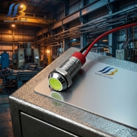 Interrupteurs à bouton-poussoir LED étanches IP67 anti-vandalisme 230V, structure électronique de contrôle, acier inoxydable plat 1NO1NC