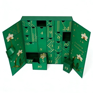 Caja <span class=keywords><strong>de</strong></span> Calendario <span class=keywords><strong>de</strong></span> Adviento <span class=keywords><strong>de</strong></span> Belleza <span class=keywords><strong>de</strong></span> 24 Días, Impresa Personalizada, Reciclable, Vacía para Rellenar, Empaque con Materiales Reciclados para Productos <span class=keywords><strong>de</strong></span> Pestañas - Product Image 1