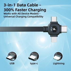 Câble de données rétractable 3-en-1 USB Type-C 3A à charge rapide avec logo personnalisé pour scanner code-barres/<span class=keywords><strong>imprimante</strong></span>/appareil photo/ordinateur en cuivre pur - Product Image 5