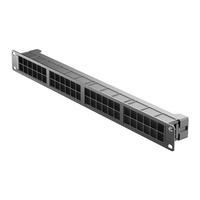 Panel Manajemen Kabel Rak Jaringan 19" 1U 48 Slot Lubang Persegi, Panel Depan Logam, ABS Tahan Api 50mm