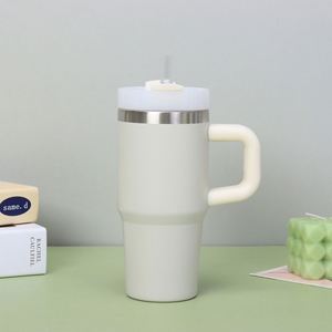 30oz 40oz 50oz American Style Stainless Steel Travel Tumbler Vacuum Insulated Tumbler Cup with Handle and Straw Lid - Product Image 4