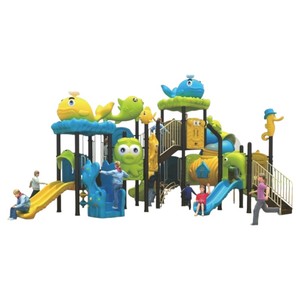 Tobogán de combinación de plástico para exteriores para niños de estilo marino para Parque de playa para diversión y aventura al aire libre - Product Image 4