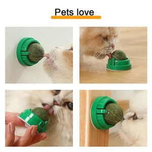 New Rotatable Catnip Ball Wall Sucker Lick Treat Toys Self-Licking Feature Teeth <strong>Cleaning</strong> Bite-Resistant Relieving <strong>Stuff</strong> for Pet - Product Image 4