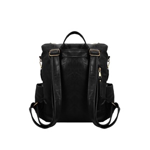 Wholesale Soft Pu Luxury <b>Backpack</b> with Two Straps Open Closure Embroidery Rivet Waterproof High Quality Pu Fabric Custom Logo - Product Image 3