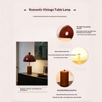 Lampe de chevet vintage de style français en bois massif haut de gamme, veilleuse d'ambiance avec interrupteur à bouton-poussoir pour chambre, salon, bureau