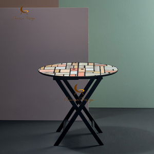 Wholesale Modern <b>Folding</b> Solid Wood Side <b>Table</b> for Living Room Parquet Inlay Top Home Furniture - Product Image 4