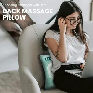 Portable Body Massager Battery Operated Neck Back Support Kneading Shiatsu Heating Vibrating Massage Pillow
