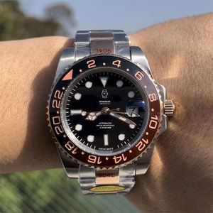 Montre automatique mécanique pour homme, en acier inoxydable 904L, avec lunette en céramique rouge et bleue, mouvement 3285, vente flash - Product Image 2