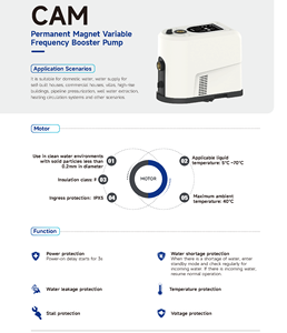 Máy bơm tăng áp thông minh 0.5hp với áp suất cao, tần số không đổi & biến thiên, sử dụng động cơ nam châm vĩnh cửu - Product Image 2