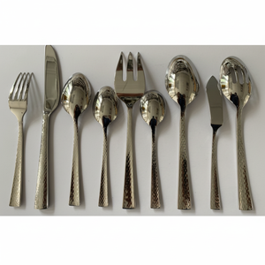 ชุดช้อนส้อมสแตนเลสมีดด้ามค้อนแบบมีเอกลักษณ์ช้อนเงินและช้อนส้อมสำหรับงานเลี้ยง - Product Image 1