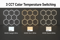 Système d'éclairage de plafond LED hexagonal moderne, dimmable, RGB, blanc réglable, lampe géométrique en grille pour salle de sport, salon de coiffure, magasin de détail, OEM/ODM