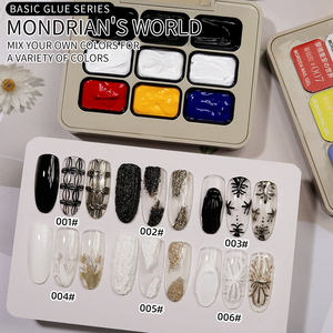 เจลทาเล็บยูวีแบบนูนลาย Mondrian's World Nine Grid Series  ผงลบลายสามมิติ - Product Image 4