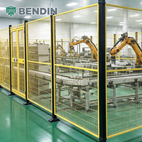 Pagar Pengaman Robot Baja Karbon Rendah dengan Panel Jaring Las untuk Area Keamanan Mesin CNC dan Pemisahan Area Mesin yang Aman