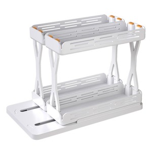 Estante Organizador de Doble Capa para Cocina y Hogar, Estante Extraíble de Plástico para Especias - Product Image 2