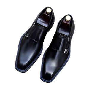 Zapatos de Vestir para Hombre, Estilo Moderno con Parches y Correa de Hebilla, Marca 2025, Cuero Italiano Genuino, Cierre con Cordones - Product Image 6