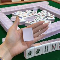 Juego de Mahjong Plegable y Portátil de Hong Kong, 144/166 Fichas, Acrílico Color Morado Gelatina, Disponible en Stock, con Personalización Disponible