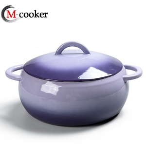 หม้อเหล็กหล่อดีไซน์ทันสมัยหม้อเคลือบก้นแบนขนาดใหญ่น่ารัก - Product Image 3