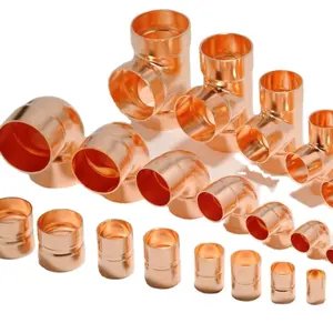High quality Air conditioner parts copper Tube Tee pipe fittings Chinese supplier directly supply Copper fittings