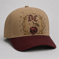 Cappellino da Baseball Personalizzato con Stampa Old English, 5 Pannelli, Visiera Curva, Stile Dad Hat, Streetwear West Coast, Vendita all'Ingrosso, MOQ Basso