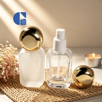 Flacon de luxe en verre dépoli transparent de 30 ml (1 oz) pour fond de teint liquide, lotion, crème, sérum, huile – Emballage cosmétique en gros