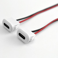 LN-001 Port femelle Type-C éclairé avec câbles, prise USB-C à montage sur panneau avec indicateur de puissance LED intégré