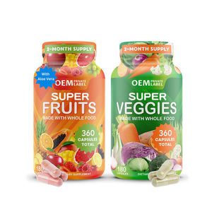 Suplemen Herbal OEM Superfoods Lebih dari 40 Buah & Sayuran Berbeda, Kapsul Vitamin Mineral Lidah Buaya Penambah Energi Dewasa - Product Image 1