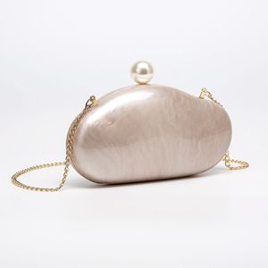 2025 New Women's Elegant Shell <strong>Clutch</strong> <strong>Bag</strong> in <strong>Ivory</strong> Pearl and Coffee Cute Handbag Purse <strong>for</strong> <strong>Wedding</strong> Evening and Party - Product Image 2
