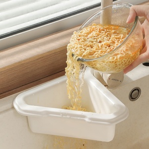 Large <b>Plastic</b> Kitchen Sink Strainer Basket Triangle Food Catcher with Filters for Fruit Household Use for Home Kitchen - Product Image 1