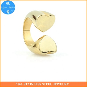 Bagues épaisses en acier inoxydable <span class=keywords><strong>pour</strong></span> femmes <span class=keywords><strong>Bague</strong></span> en forme de cœur épais Bagues empilables <span class=keywords><strong>pour</strong></span> femmes - Product Image 6