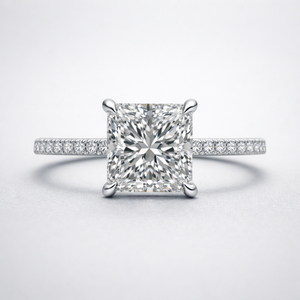 Anillo de platino con diamantes cultivados en laboratorio, joyería fina para mujer con un aspecto lujoso, banda de platino duradera, ideal para aniversario. - Product Image 1