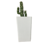 Pot de fleurs carré en plastique blanc style nordique, idéal pour l'intérieur et l'extérieur, kit de pot de plantes sur pied pour la décoration de jardin - Vente chaude