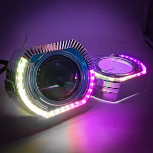 Chrome LED HID lentille linceul 3.0 pouces projecteur Len couverture App contrôle rvb couleur voiture phare accessoires pour voitures universelles