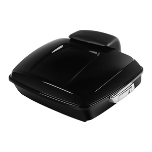 Baúl Tour Pak de 10.7 Pulgadas con Respaldo y Parrilla <span class=keywords><strong>para</strong></span> Motocicleta Harley Touring Road Street Glide 2014-2023, ABS Negro Brillante - Product Image 5