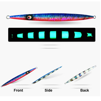 Leurre de pêche vertical en métal 250g 300g, rapide, lumineux, à rayures zébrées, pour la pêche au saumon en lac, ruisseau, océan, bateau