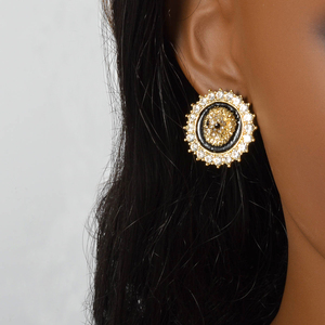 Conjuntos de joyas de Dubái cabeza de león albóndiga 14K chapado en oro anillo de circón pulsera collar y pendientes conjunto de mujeres - Product Image 4