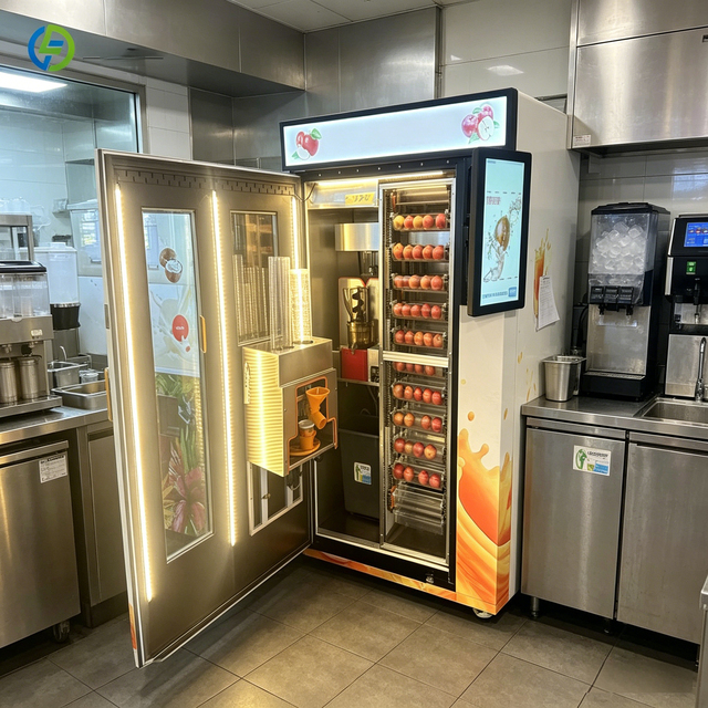 Commercial Fresh Fruit Juice Vending Machine Automatic Orange Apple Juice Making and Vending Machine
