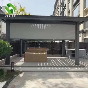 YiSiTe Outdoor Minimalist Style Curtain Electric Zip Track Blind Fabric Waterproof Zipper Track Windproof Roller Blind