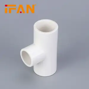 Ifan מדגם חינם צבע לבן sch 40 pvc tepvc צינור צינור מתאים חומרי אינסטלציה פלסטיק שווה הטי pvc